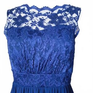 Prom! Wedding! DFI LA Sleeveless Lace Top Gown Dk Blue 0108